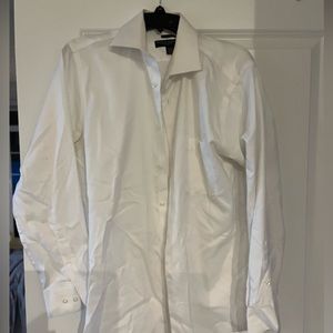 Pronto Uomo Mens Dress Shirt/White. Size 15 1/2, 32/33. Lightly used.